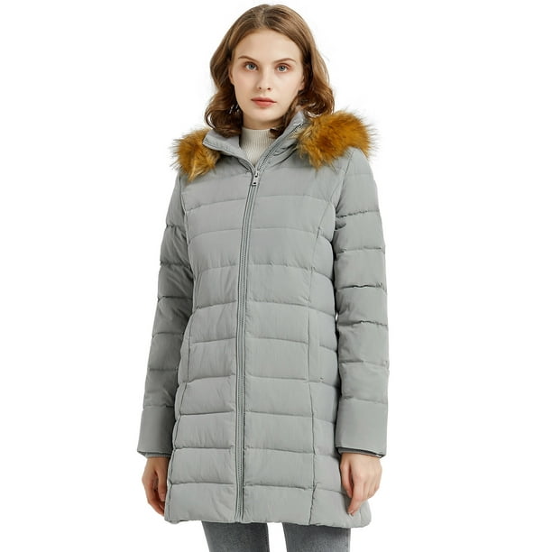 XQS Women Thicken Down Jacket with Faux Fur Hood Warm Puffer Coats XQS Women Thicken Down Jacket with Faux Fur Hood Warm Puffer Coats